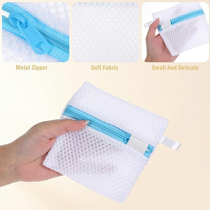 4 PCS Laundry Pod Anti-Sticking Bag, Small Mesh Laundry Bags for Delicates Mini Durable Washing Machine Laundrys Pods Dissolution Protection Foldable Wash Pouch Storage Bag for Pods Scented Beads