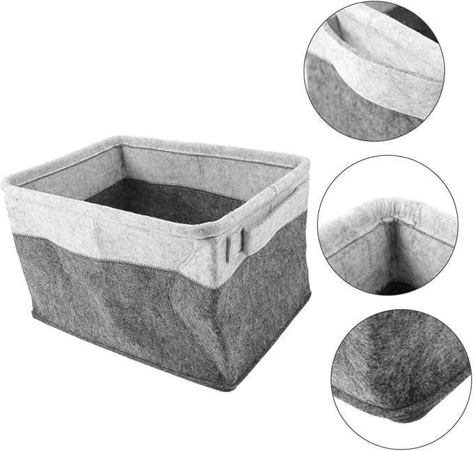 Holibanna Collapsible Felt Laundry Basket Organizer Multi-Functional Laundry Hamper for Dirty Clothes Foldable Storage Bin Large Capacity Material for Bedroom and Bathroom