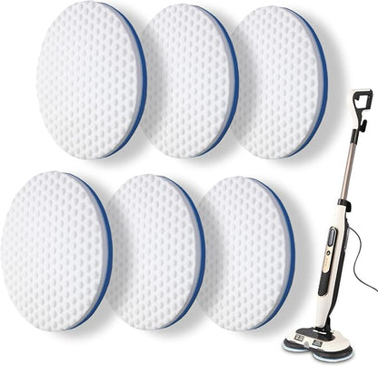 Frescares S7000 Magic Sponge Eraser Steam&Scrub Mop Pads Kit for Shrak,S8201 S8001 S7001 S7201 S7000AMZ S7005 S7020 S7001C All-in-One Hard Floor Steam Mop (6White)