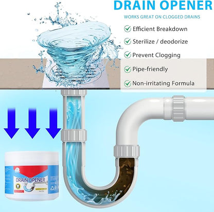 BELL BIRDCrystal Lye Drain Opener,Crystal Lye Drain Cleaner,Pipeline Dredging Agent,Drains Clog Remover Agent,Unclogs Bathroom and Kitchen Sinks,Shower Pipes (260g/9.2oz)