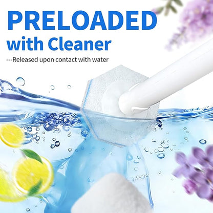 100 Count Toilet Wand Refills for Clorox, 4X Cleaning Power Toilet Bowl Cleaner Refill Pads for Clorox Wand System, Disposable Toilet Brush for Bathroom Cleaning，Light Scent