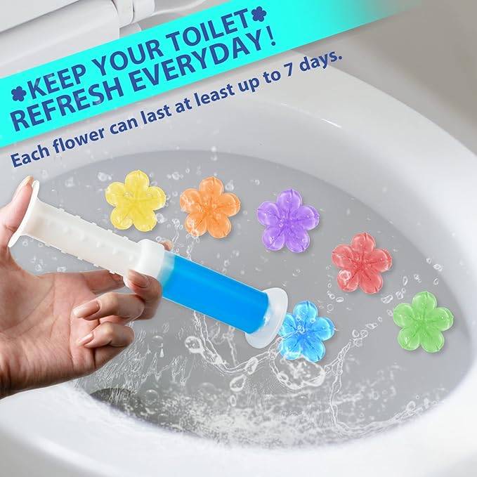TaikaoQi Toilet Gel Stamp, 6Pcs/72 Count Flower Fragrance Bathroom Deodorizer Bowl Cleaner Toilet Refills