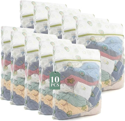 10PCS Mesh Laundry Bags for Delicates, 16"x20" Large Laundry Wash Bags with Zipper, Cute Reusable Laundry Bags for Clothes, Socks and Intimates, Premium Fine Mesh Wash Bag (40x50cm)