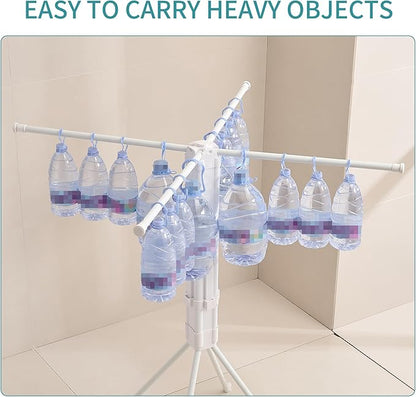 JOOM 4 Legs Clothes Drying Rack, Garment Rack Portable and Foldable Space Saving Laundry Drying Rack - Drying Rack Clothing 4rods16 Clips,Floor Folding Balcony Bedroom Household