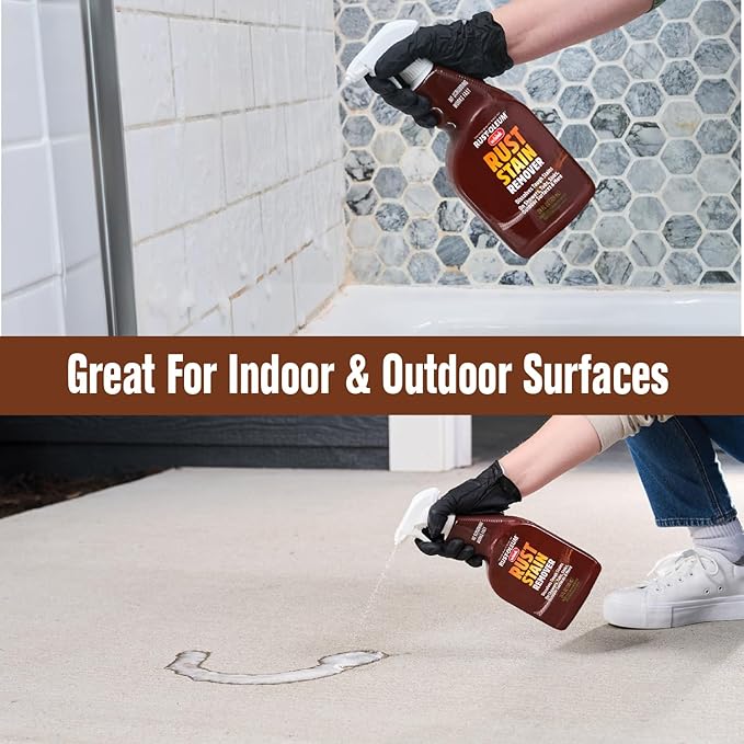 Rust-Oleum Whink Rust Stain Remover | Heavy-Duty Iron Stain Remover Foaming Spray with Excellent Cling for Toilets, Showers, Sinks, Outdoor Siding | 24 oz | 4 Pack