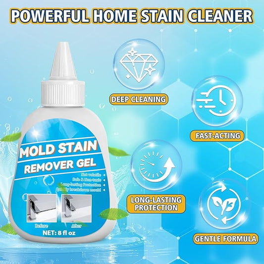 Tiepetly Moldstain Remover Gel, Heavy Duty Washing Machine Cleaner, Multifunctional Stain Remover, Deep Cleaning for Washing Machine Gasket, Bathroom, Grout, Tile, Shower, Sink, Caulk (8 Fl Oz)