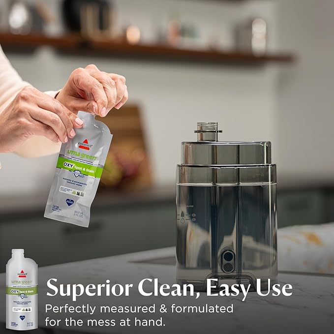 NEW BISSELL Little Green Pro Oxy Spot & Stain Super Concentrate Cleaning Formula for Portable Deep Cleaners,6 Super Concentrate Pouches,(Pack of 2)