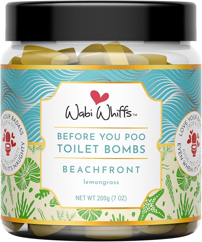 Fizzing Toilet Bombs – Beach Front | Natural Bathroom Deodorizer | Odor Eliminator Tablets For Freshness & Cleanliness | Eco-Friendly Septic Safe Tablets | 60 Count |
