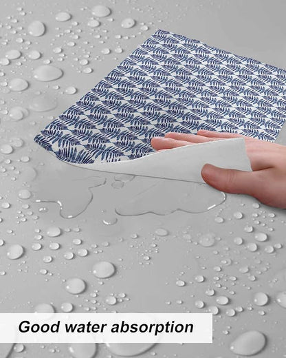 6 Pack Abstract Gradient Kitchen Dish Cloths, Leaves Texture Dishcloths for Kitchen, Reusable Paper Towels, Super Absorbent Quick Drying Washcloths Cleaning Wipes, 6x5 inch