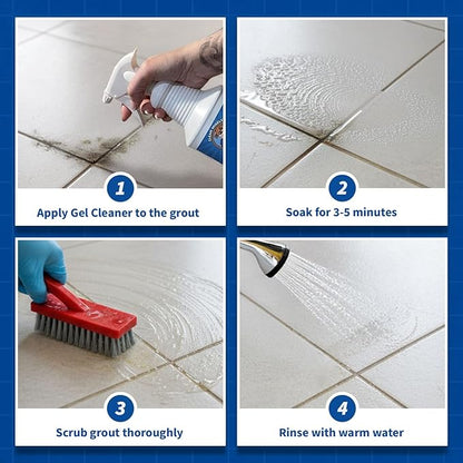The Professional Grout Cleaner for Tile Floors, Acid-Free Floor Gel Cleaner Cleaning Solution for Tile, Marble, Porcelain & Stone, Deep-Clean Flooring Products Made in USA, Spray, 32 Oz