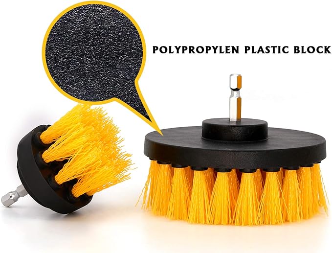 5 Pieces Drill Brush Attachments, Scrubber Brush for Drill, Power Cleaning Kit for Carpet, Car Detailing, Bathroom Surface, Upholstery, Grout, Tiles, Sinks, Shower, Boat, Corner