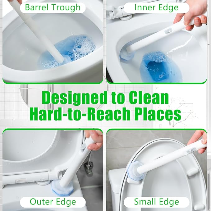 30 Count Toilet Wand Refills for Clorox, 4X Cleaning Power Toilet Bowl Cleaner Refill Pads for Clorox Wand System, Disposable Toilet Brush for Bathroom Cleaning，Light Scent