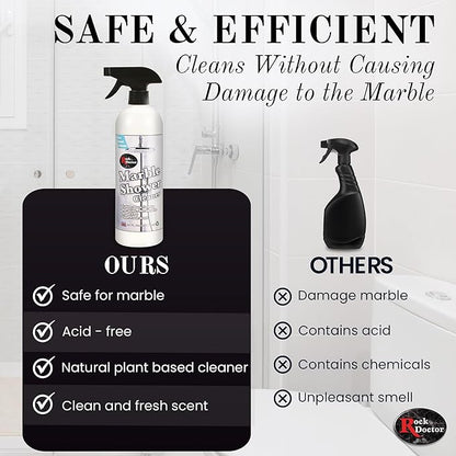 Rock Doctor Granite & Quartz Marble Shower Cleaner Spray, Shower & Tile Cleaner, Soap and Scum Remover, Works on Ceramic Tile, Hard Water Stain Remover, 24.oz Pack of 1