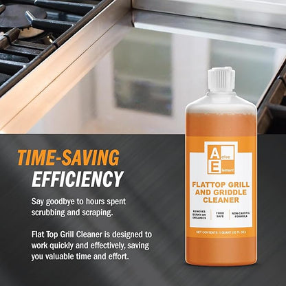 Flat Top Grill Cleaner – 32 fl oz | Griddle Cleaner, Removes Burnt-On Residue, Food Safe, Non-Caustic Formula, For Blackstone Grills