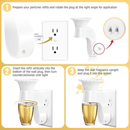 SCENTORINI Wall Fragrance Plug in, WallFlower Plug in Compatible with Bath and Body Works WallFlower Refills, ETL Certified, Essential Oil Diffuser Plugin for Home, Room, Office, 2 Pack