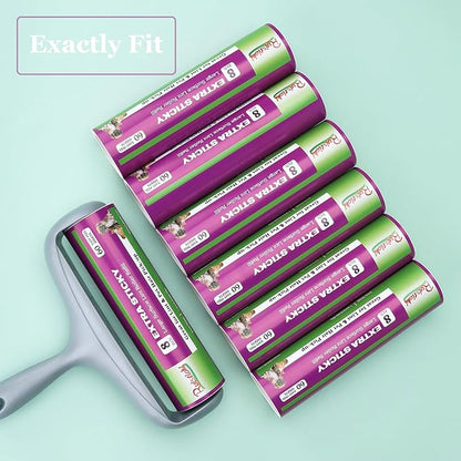 8 inch Large Surface Roller Refills Compatible with Scotch-Brite Pet Hair Pickup Extra Sticky Large Lint Roller Replacement 60 Easy-Tear Adhesive Sheets per Refill Pack of 6 Rolls 360 Sheets Total