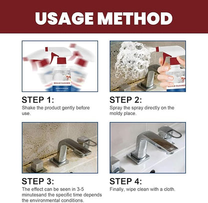 RAINPOT Mould Cleaner Spray Powerful Foam Cleaning Spray | Multi-Surface Fast-Acting Stain Remover for Kitchen, Bathroom, Wall and Tile Cleaning, No Scrubbing Required (1, 2.04oz)