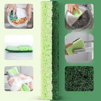 6Pcs Kitchen Sponges, Dual-Side Non-Scratch Cellulose Scrub Sponge, Dishwashing Sponge with Hanging Hole, Dish Scrubber for Household Cleaning,Dishes,Pots,Pans,Kitchenware, Safe for Non-Stick Cookware