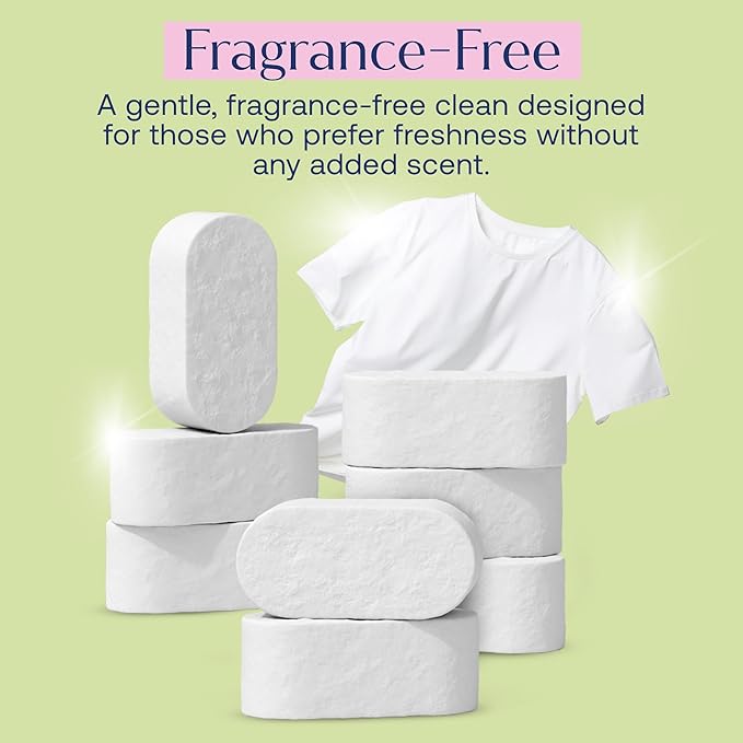 Fab Tab Laundry Detergent Tablets, Clean Ingredients, Sensitive Skin Friendly, Powerful & Gentle Clean, Unscented, Plastic-Free Alternative to Liquids, Laundry Pods and Sheets, 40 Count.