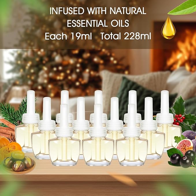 Plug In Refills Air Freshener, Dreamy Marshmallow, Sicilian Lemon, Golden Apple, Vanilla Cake, for Home, 7.92 Fl Oz, 12 Count, Compatible with Air Wick & Glade, Not Include Glade Plus
