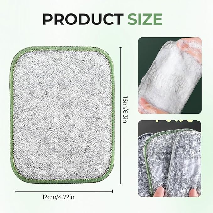 Multipurpose Wire Dishwashing Cloth 2025 Upgraded Double-Sided Dishwashing Cloth, Stainless Steel Wire with Multi-Layer Cotton Thread, Metal Scrubbing Pads for Kitchen Cleaning (10 PCS)