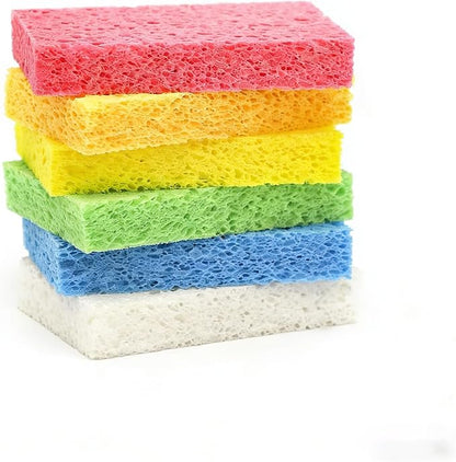 ARCLIBER Cellulose Sponges,Heavy Duty Scrub Kitchen Sponge No Scratching,Pop Up Eco DIY (6 Pack)