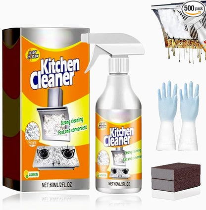 RJDJ Kitchen Cleaner Spray, Kitchen Cleaner, Powerful Kitchen Foam Cleaner, Foam Cleaner All Purpose Heavy Duty, Desengrasante Para Trastes, Kitchen Cleaning Kits, Pot and Pan Cleaner Spray (1, 60ml)