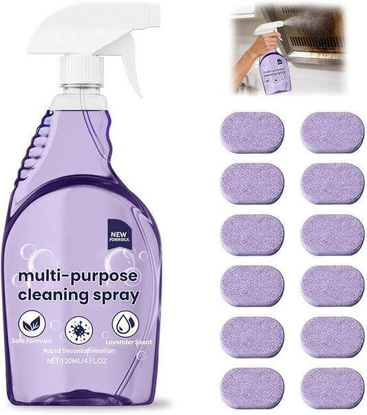 KUNAL All-In-One Multi Purpose Cleaning System with Cleaning Tablets,Spray Oven Cleaner, Multi-Surface Cleaners Spray for Every Stain-Cleaner(1 Bottle+12Tablet)