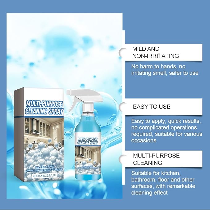 New Multi-Purpose Handheld Degreaser, All Purpose Cleaner Spray, Foam Cleaner for Kitchen, Grime Remover Spray for Home, for Ovens Stoves and Stainless Steel Appliances (1)