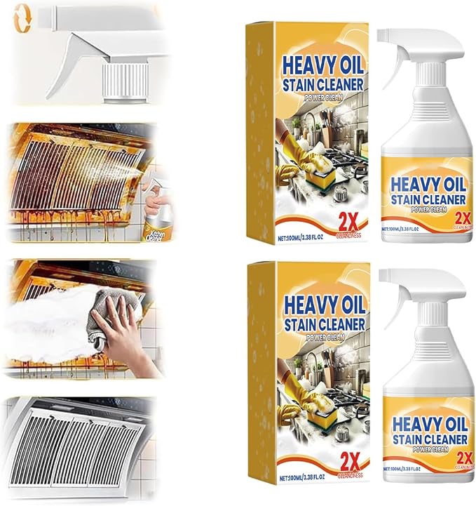 Kitchen Heavy Oil Cleaner Spray, 2026 New All Purpose Kitchen Heavy Oil Cleaning Agent, Multipurpose Kitchen Grease Cleaner for Countertops, Stovetop, Ovens and Appliances (2pcs)