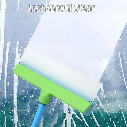 AquaSwipe Window Squeegee, Aqua Swipe Window Cleaner, Recyclable Silicone Window Squeegee Kit with Microfiber Scrubber, Glass Cleaning Tools for Shower Glass Mirror, Car(Green)