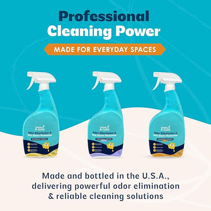 Urine B-Gone, Professional Enzyme Odor Eliminator & Pet Stain Remover, Human, Cat & Dog Urine Cleaner, Effective on Laundry, Carpets & More, Citrus Scent, 32oz