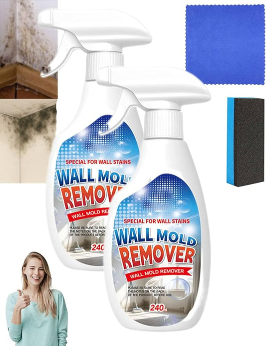 Highly Effective Removal Spray, 8.12 Fl.Oz Wall Cleaner Spray, 2026 New Multifunctional Cleaning Solution, Powerful Stain Remover for Wood, Tile, Fabric, Kitchen & Bathroom Surfaces (2PC)