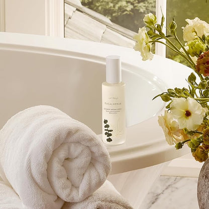 Thymes Daily Shower Spray for a Spa Like Experience - Home Essentials - Mist Scented with Eucalyptus Oil, Italian Lemon, Bergamot & Lemongrass (Eucalyptus Shower Spray, 3.4 fl oz)