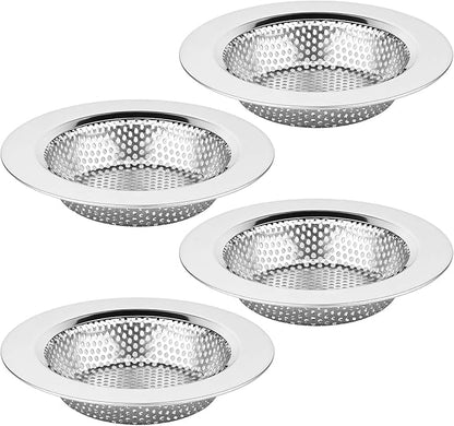 Chefbee Kitchen Sink Drain Strainer - 4 Pack Stainless Steel Sink Drain Cover Filter Food Catcher Basket with Wide Rim 4.4”, Kitchen Accessories