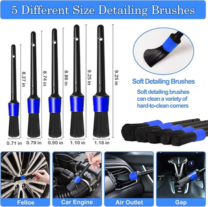 TTRCB 27Pcs Car Detailing Kit, Car Cleaning Kit, Car Detailing Brush Set, Drill Brush Set, Car Detailing Brushes, Car Wash Kit, Car Accessories, Car Cleaning Supplies for Interior, Exterior, Wheels