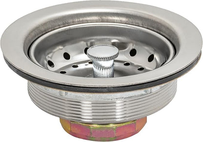 EZ-FLO Kitchen Sink Strainer with Die-Cast Slip-Joint Nut, Fits 3-1/2 to 4 Inch Openings, Stainless Steel, 30001