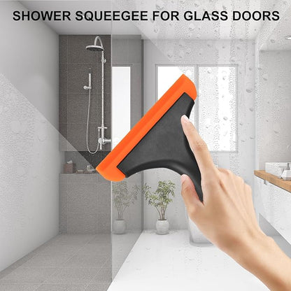 SetSail Shower Squeegee for Glass Doors, Small Squeegee for Shower Glass Door Mini Silicone Squeegee for Window, Door, Bathroom, Mirror, Car Window