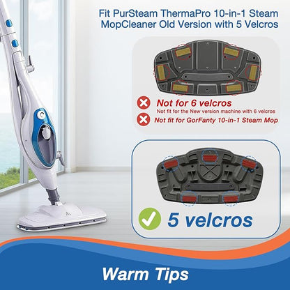 8 Pack Steam Mop Replacement Pads Compatible with PurSteam Steam Mop Cleaner 10-in-1, 4 Upgraded Ultra Cleaning Pads and 4 Microfiber Steamer Washable Reusable Pads Replacement