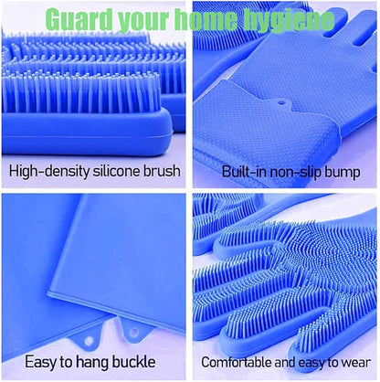 Louis Donné Reusable Silicone Dishwashing Glove, Heat Resistant Kitchen Glove, Silicone Massaging Dishwashing Gloves for Dogs and Cats Care and Pet Grooming Household Kitchen Gloves