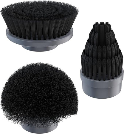 Replacement Brush Heads Set of 3 for GENIANI Electric Spin Scrubber, Scrub Brush for Cleaning Bathroom, Tile, Floor, Tub, and Shower (Black)