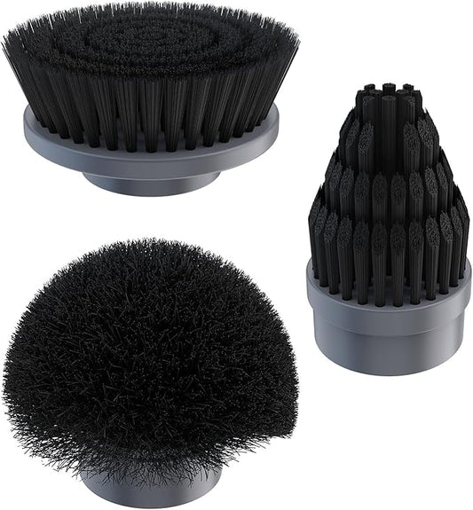 Replacement Brush Heads Set of 3 for GENIANI Electric Spin Scrubber, Scrub Brush for Cleaning Bathroom, Tile, Floor, Tub, and Shower (Black)