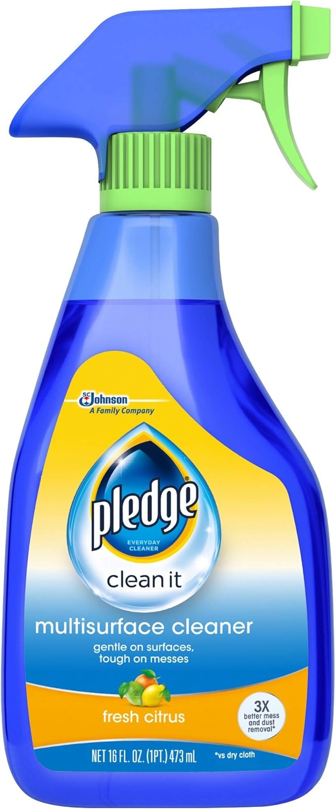 Pledge Multisurface Cleaner Trigger Spray, Fresh Citrus - Electronic, Stainless Steel & Glass Cleaner (1 Trigger Spray), 16 oz