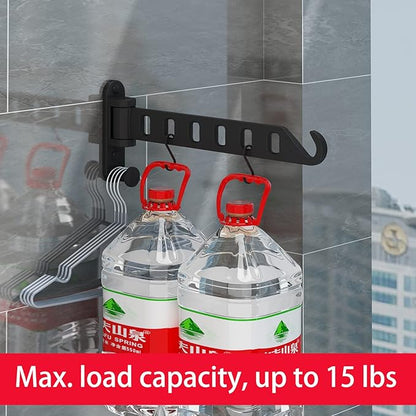JOOM Laundry Drying Rack Wall Mounted Clothes Drying Rack Clothes Hanger Coat Hanger Garment Hooks Metal Clothes Hooks Black