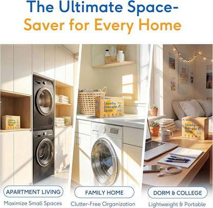 BellaLuce Laundry Detergent Sheets - Laundry Sheets, 240 Loads, Eco-Friendly, Plastic-Free, Fresh Linen Scent, Space Saving, Fast Dissolve & Hypoallergenic, Laundry Detergent for Home,Dorms,Essentials