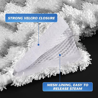4 Pack Steam Mop Replacement Pads, Microfiber Steam Mop Pads with Scrub Strips, Compatible with Shark Steam Pocket Mop S3500 Series (S3501, S3601, S3901), Washable Pads for Sealed Hard Floors