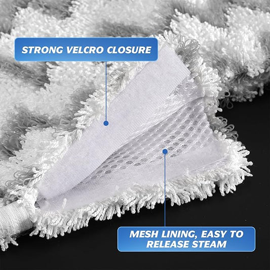 3 Pack Steam Mop Replacement Pads, Microfiber Steam Mop Pads with Scrub Strips, Compatible with Shark Steam Pocket Mop S3500 Series (S3501, S3601, S3901), Washable Pads for Sealed Hard Floors