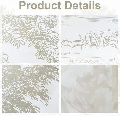 Zeeko Vintage Forest Wall Murals Peel and Stick 148" W x 98" H Beige Tree Wallpaper Self-Adhesive Large Nature Landscapes Murals Canvas Wall Decor for Bedroom Bathroom