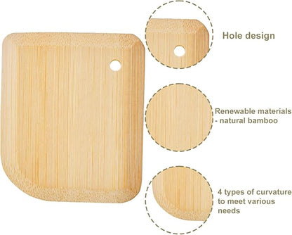 Bamboo Cast Iron Brush, Bamboo Pot Scraper, Kitchen Cleaning Tools for Cast Iron Skillets, Cookware, Dishes, Pans and Pots