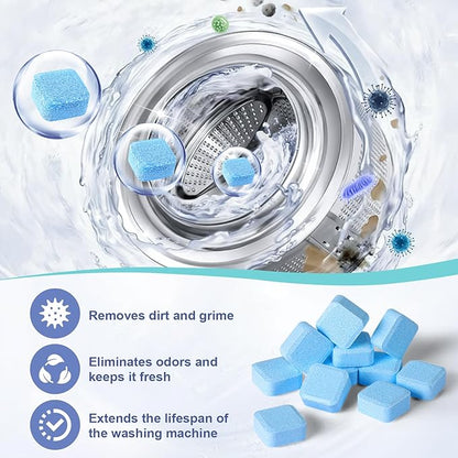 Navona 50 Pack Washing Machine Cleaner Tablets, Deep Cleaning Descaler for Front & Top Load HE Washers, Residue, Grime, and Odors Remover, Pet Owner Friendly